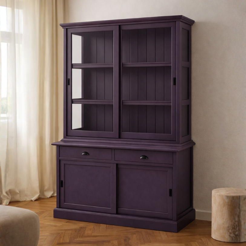 Vintage Buffetkast 160 cm – Handgeschilderd in Amethyst Shadow