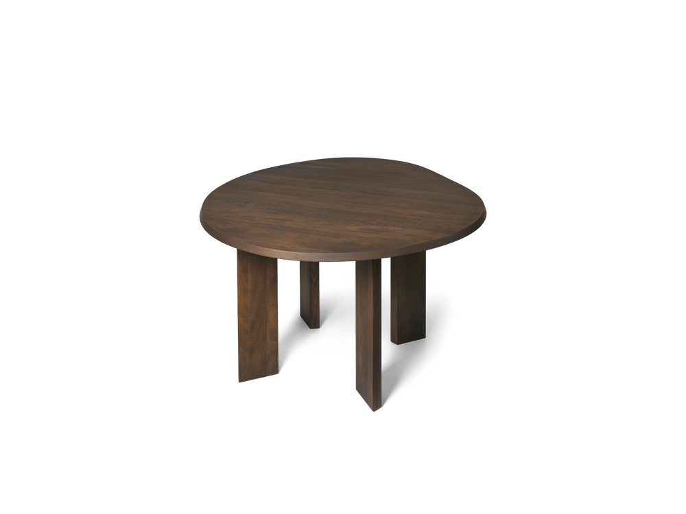 Tarn Eettafel – Organisch Rond – Donkerbruin Beukenhout (115cm)