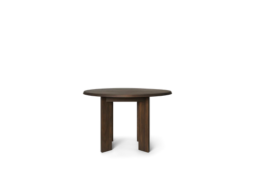 Tarn Eettafel – Organisch Rond – Donkerbruin Beukenhout (115cm)