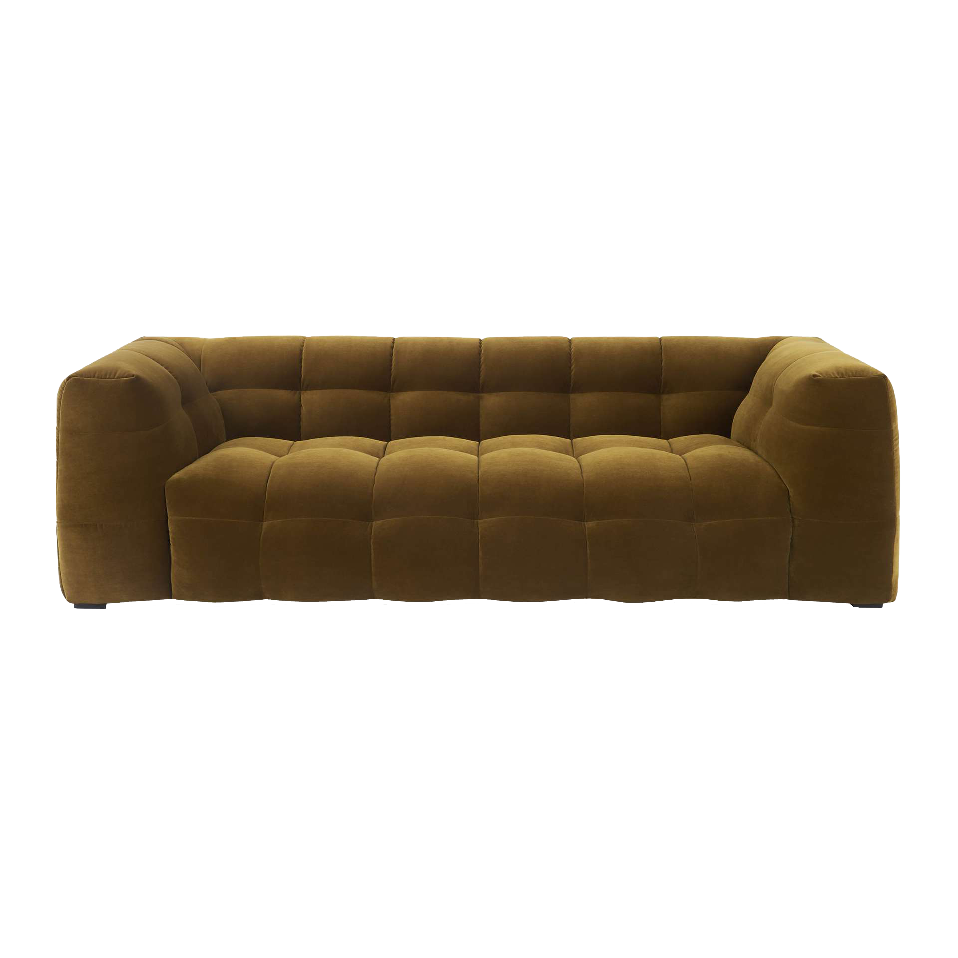 Klassieke 3-zitsbank Golden Curry – Velvet bank in retro modern chic stijl