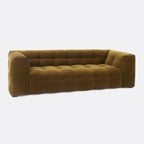 Klassieke 3-zitsbank Golden Curry – Velvet bank in retro modern chic stijl