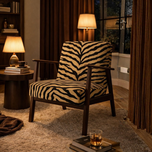 Fauteuil James – Zebra Print | Retro Modern Chic Statement Chair